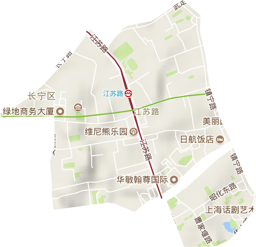 江苏路街道地形地图
