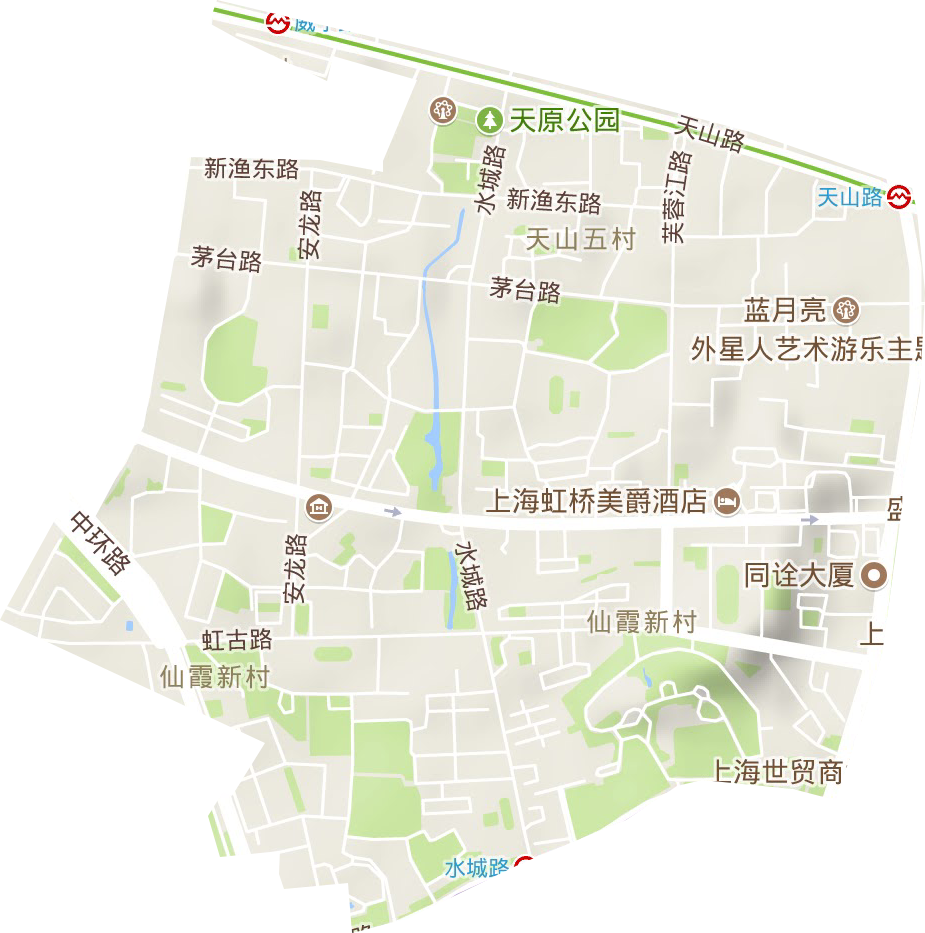 仙霞新村街道地形地图