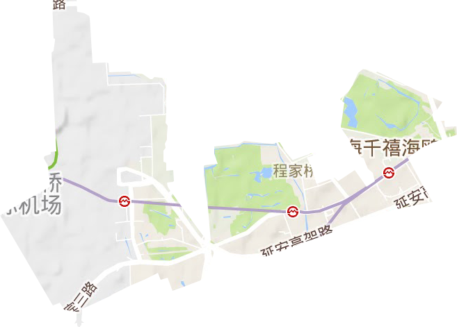 程家桥街道地形地图