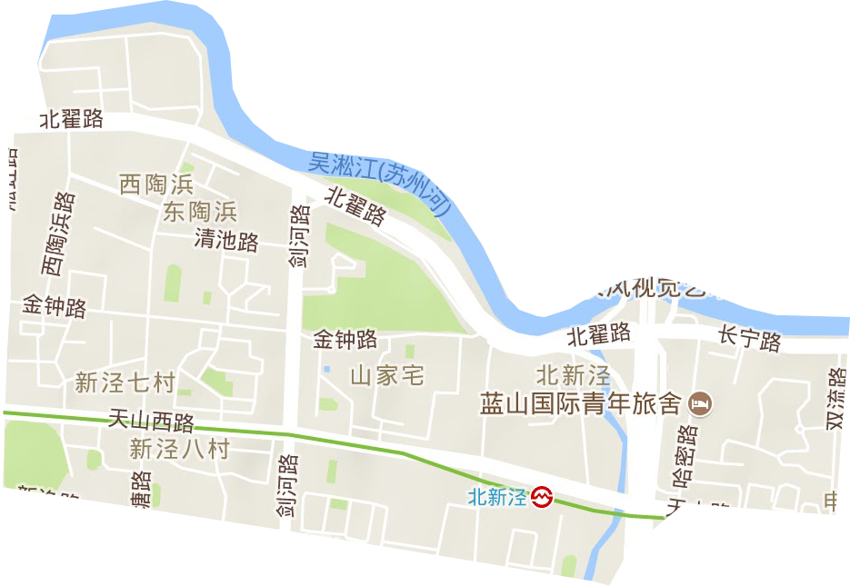北新泾街道地形地图