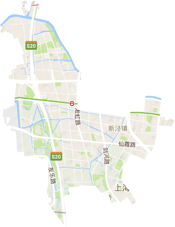 新泾镇地形地图