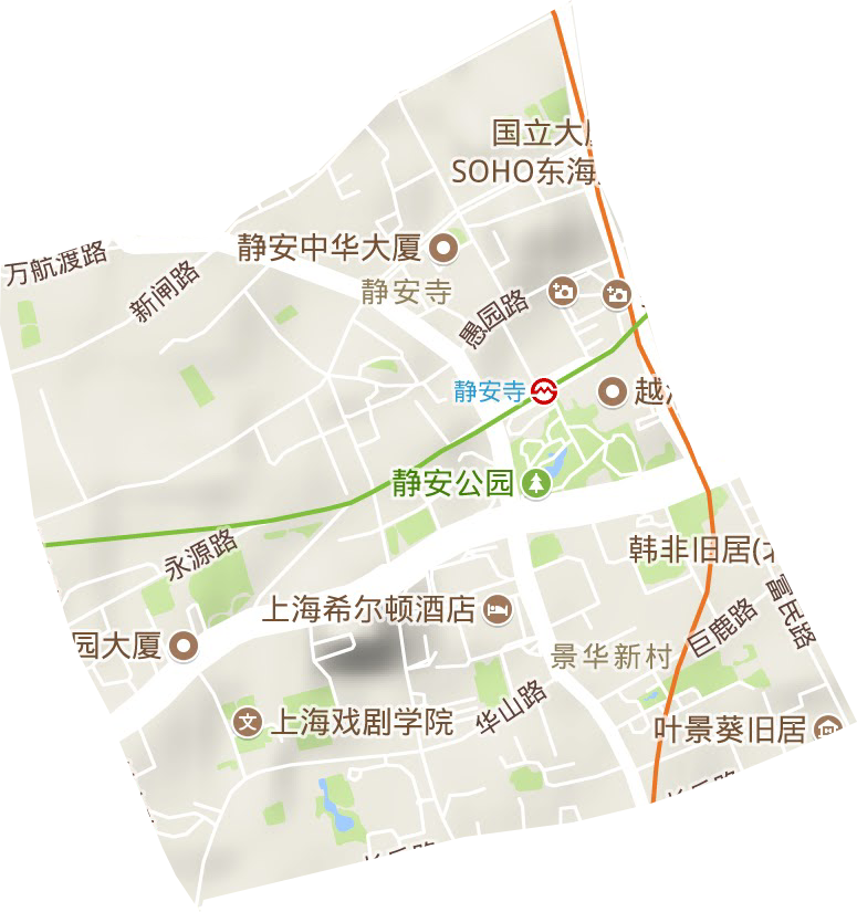 静安寺街道地形地图