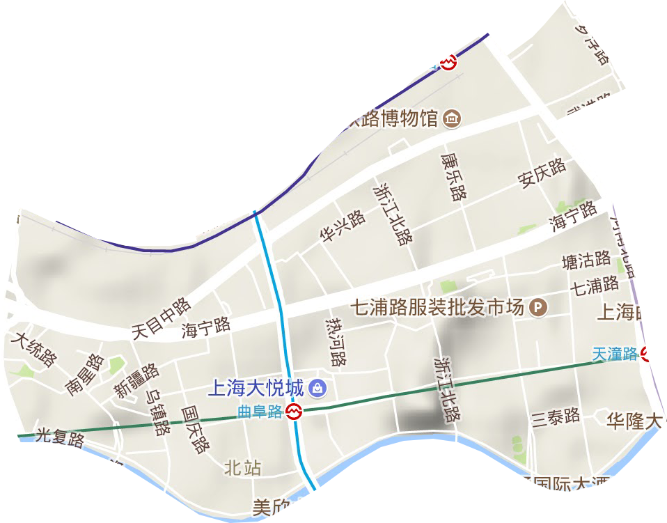北站街道地形地图