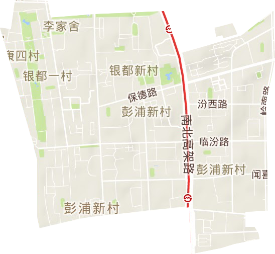 彭浦新村街道地形地图