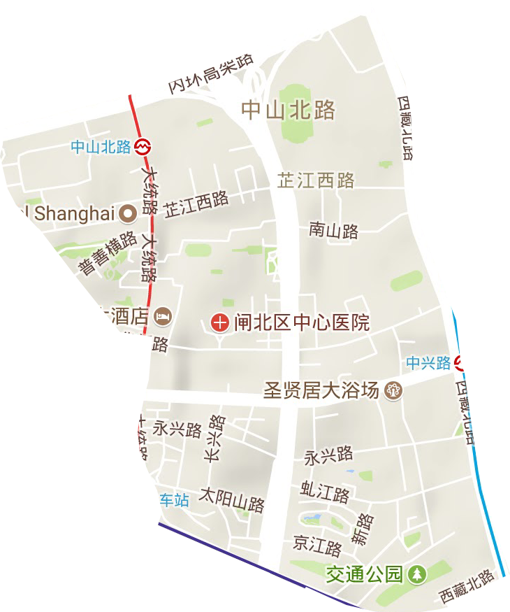 芷江西路街道地形地图