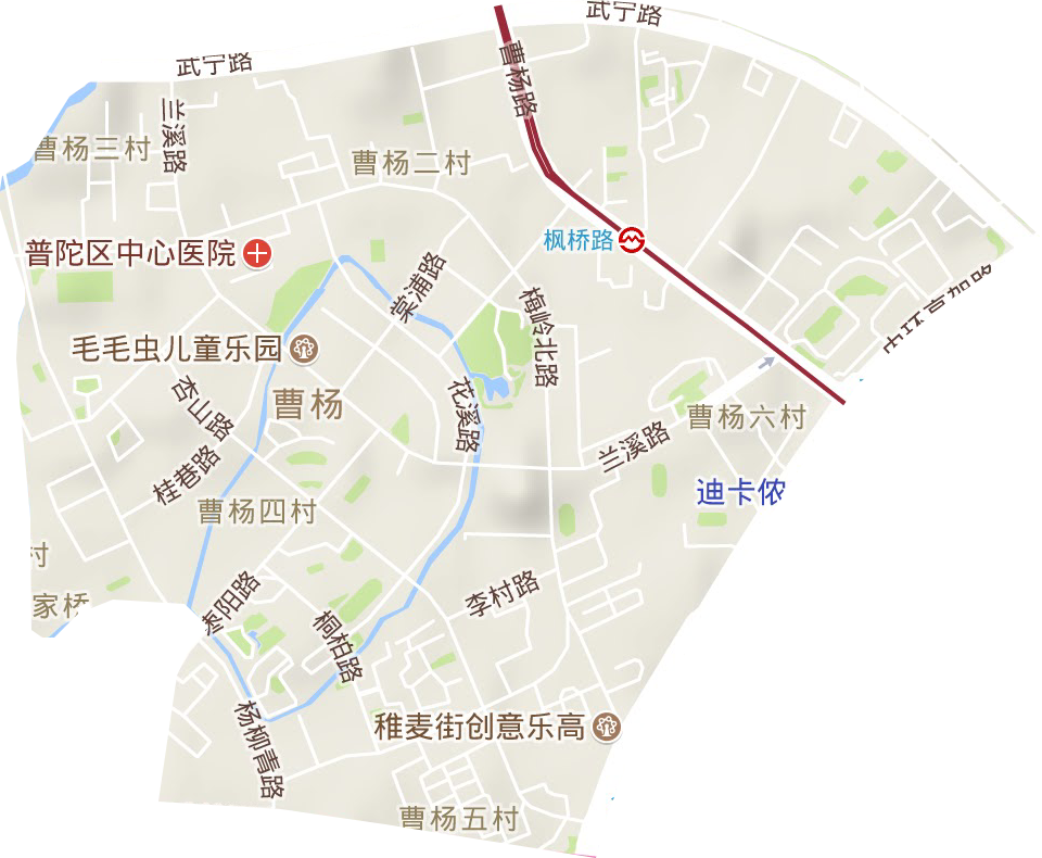 曹杨新村街道地形地图