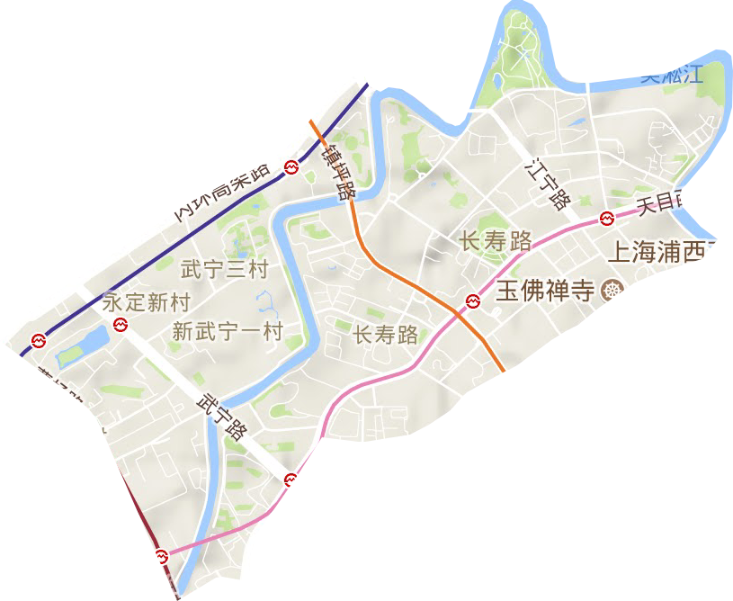 长寿路街道地形地图