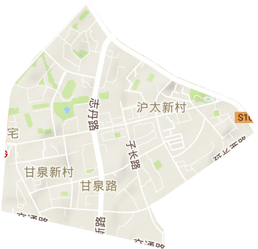 甘泉路街道地形地图