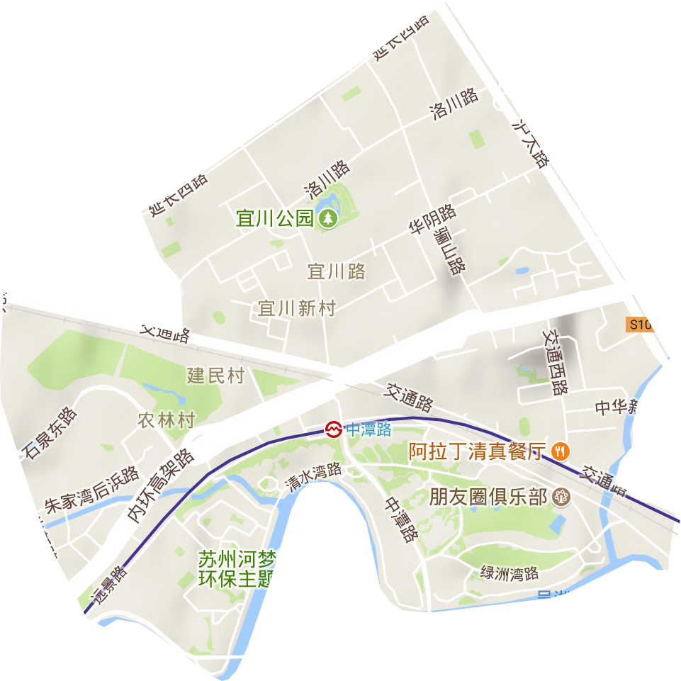 宜川路街道地形地图