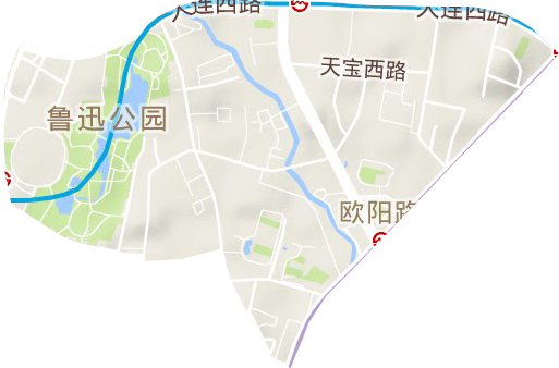 欧阳路街道地形地图