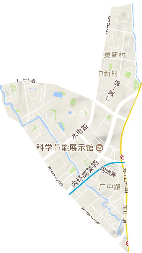 广中路街道地形地图