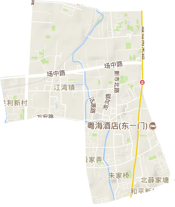江湾镇街道地形地图