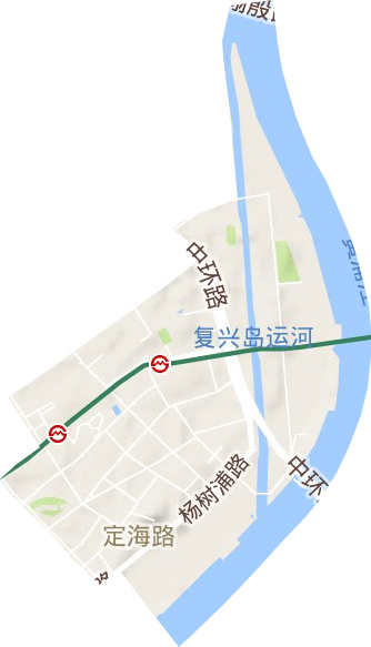 定海路街道地形地图
