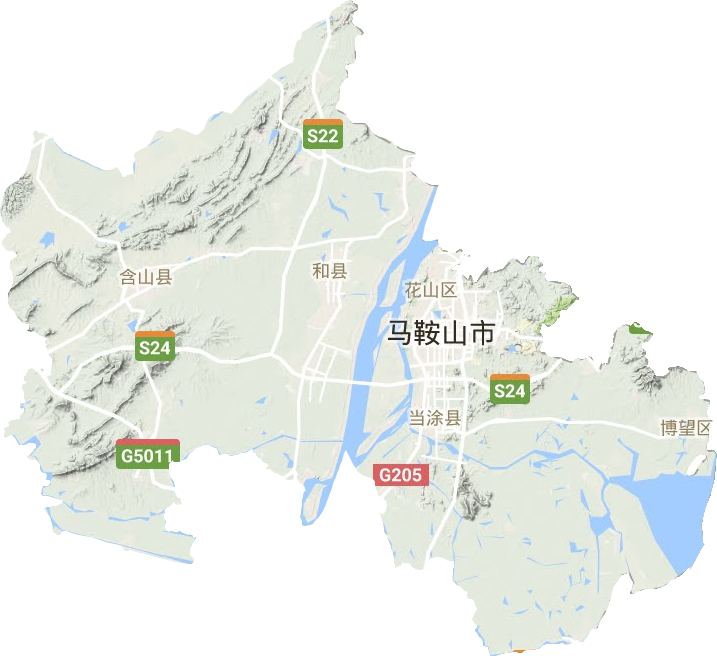 马鞍山市地形地图