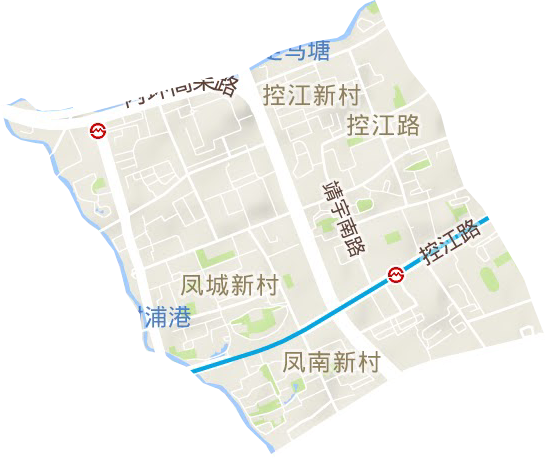 控江路街道地形地图