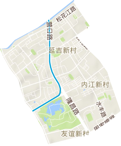 延吉新村街道地形地图
