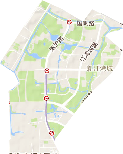 新江湾城街道地形地图
