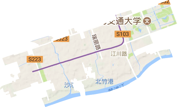 江川路街道地形地图