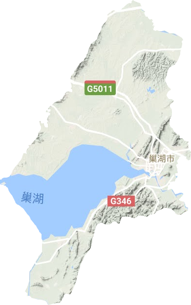 巢湖市地形地图