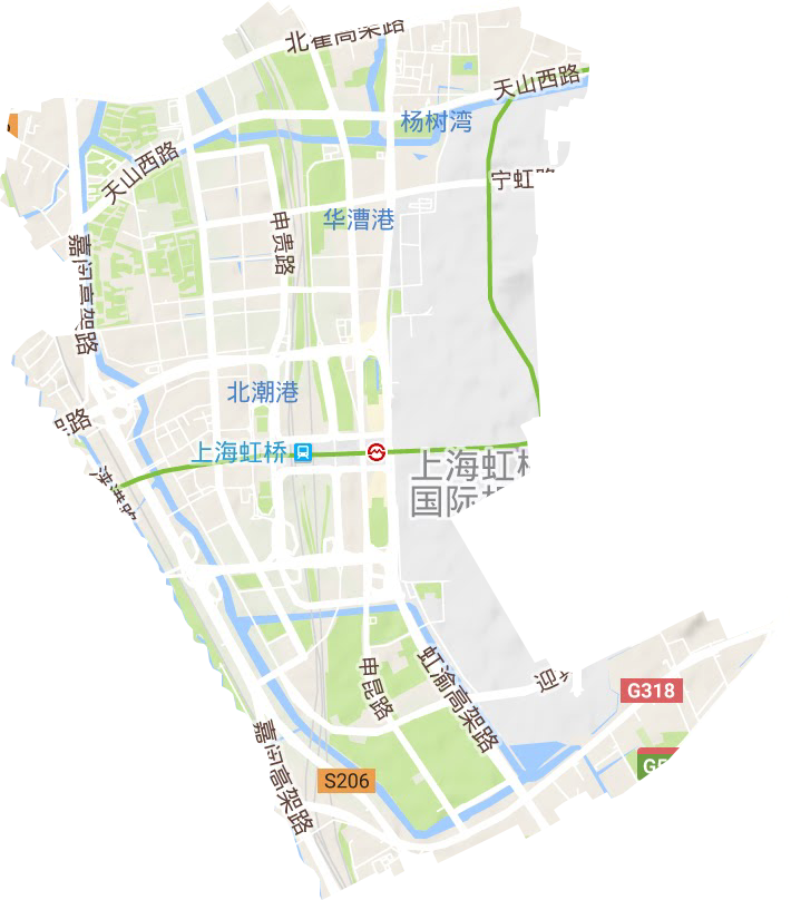 新虹街道地形地图