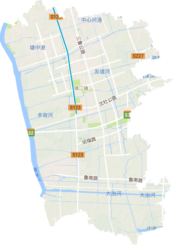 浦江镇地形地图