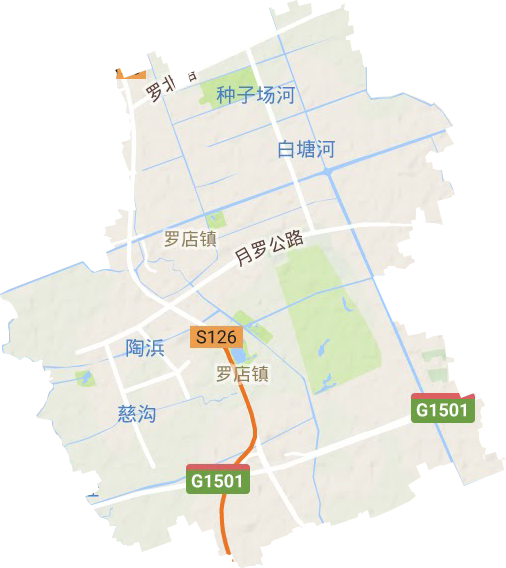 罗店镇地形地图