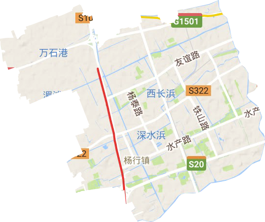 杨行镇地形地图