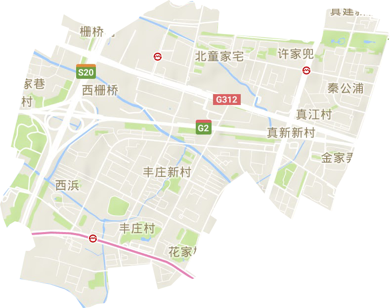 真新街道地形地图