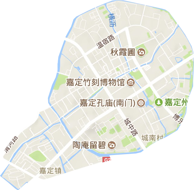 嘉定镇街道地形地图