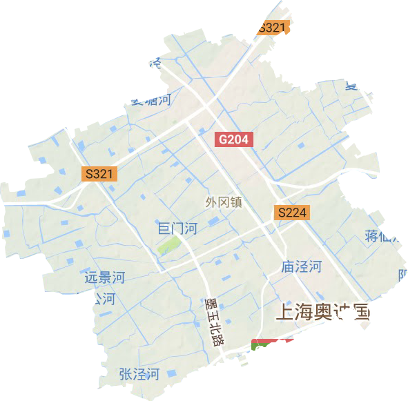 外冈镇地形地图