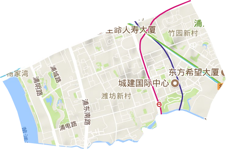潍坊新村街道地形地图