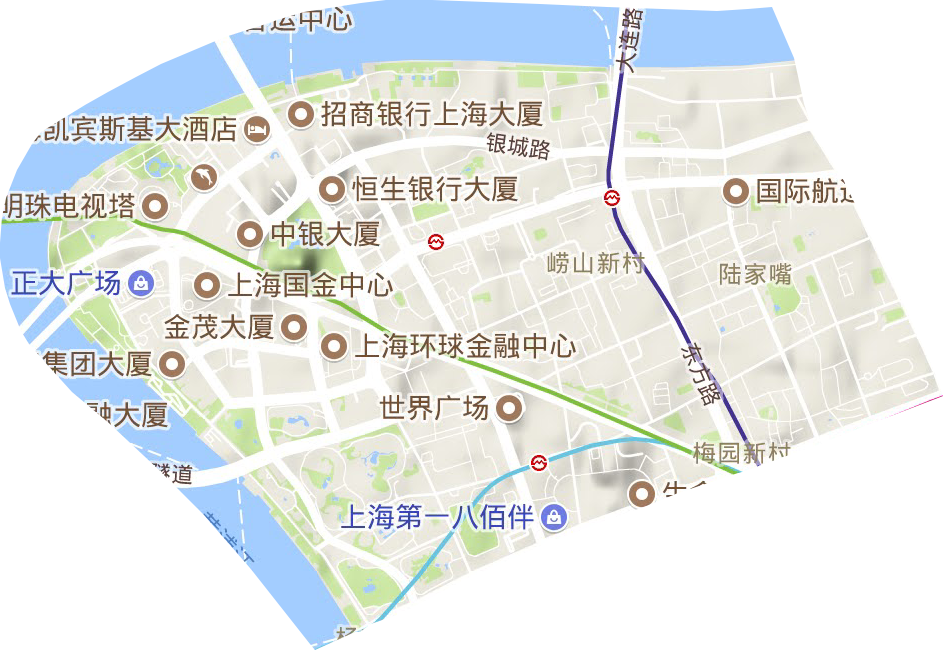 陆家嘴街道地形地图