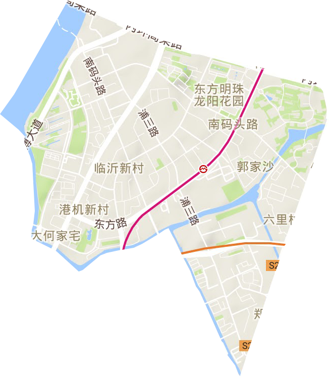 南码头路街道地形地图