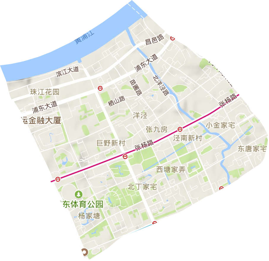 洋泾街道地形地图
