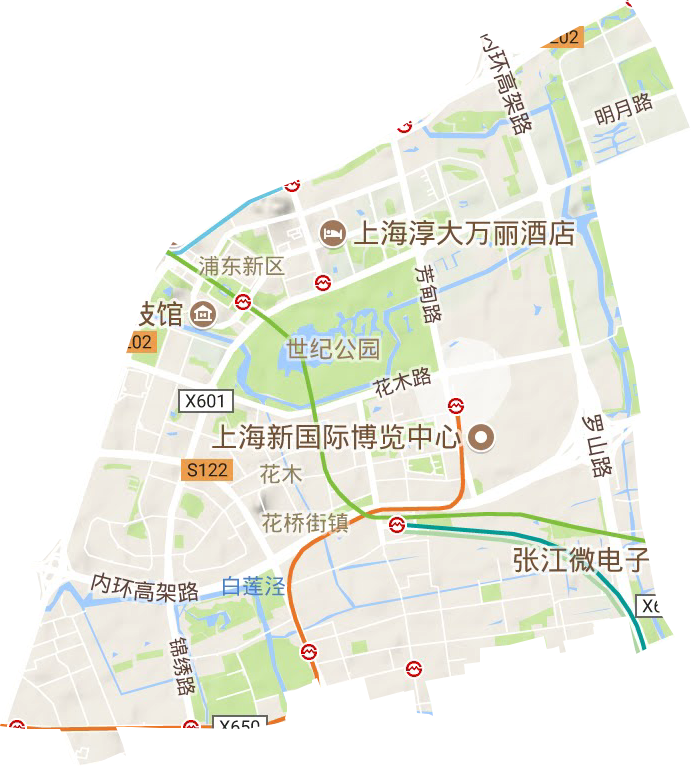 花木街道地形地图