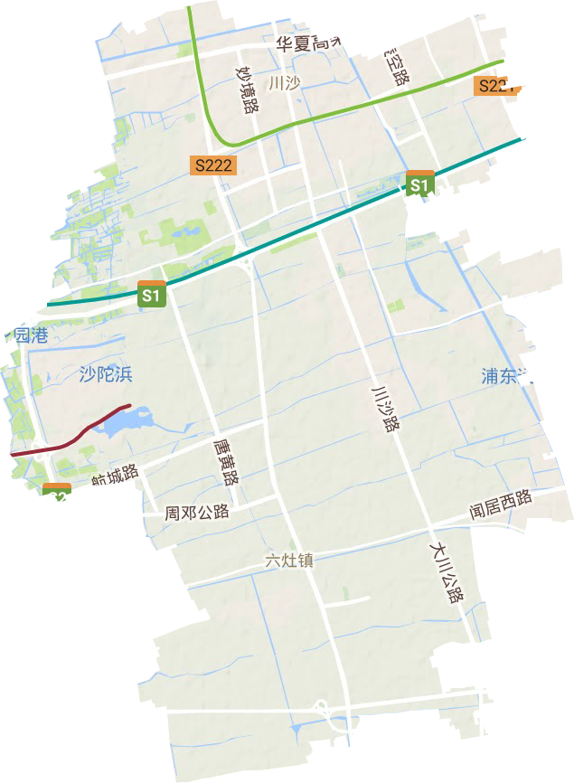 川沙新镇地形地图