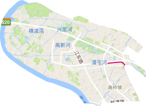 高桥镇地形地图