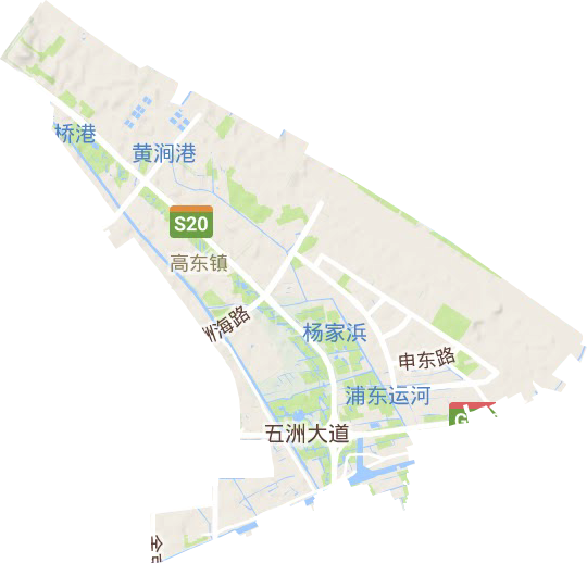 高东镇地形地图