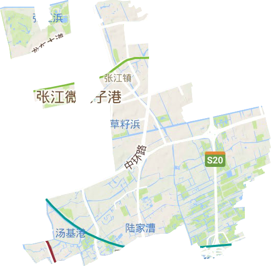 张江镇地形地图