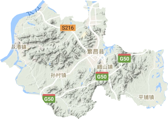 繁昌区地形地图