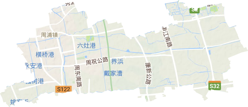 周浦镇地形地图
