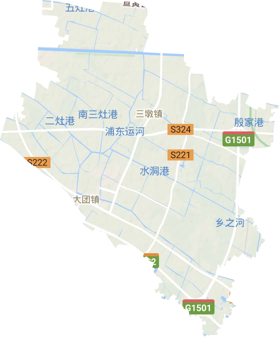 大团镇地形地图