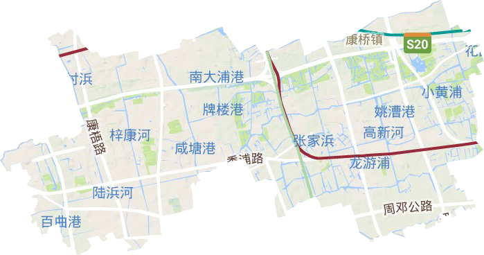 康桥镇地形地图
