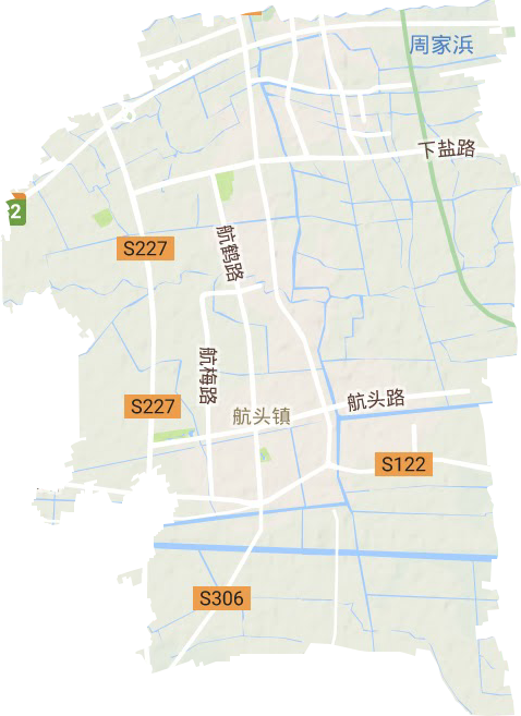 航头镇地形地图