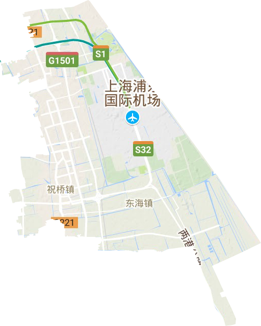 祝桥镇地形地图
