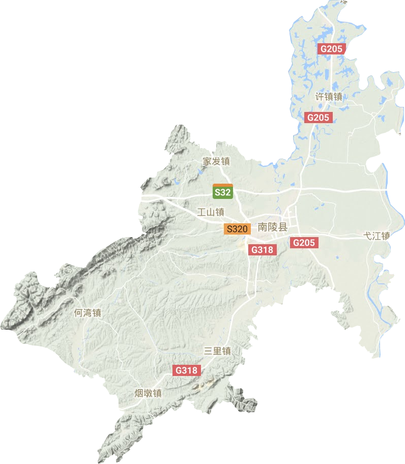 南陵县地形地图