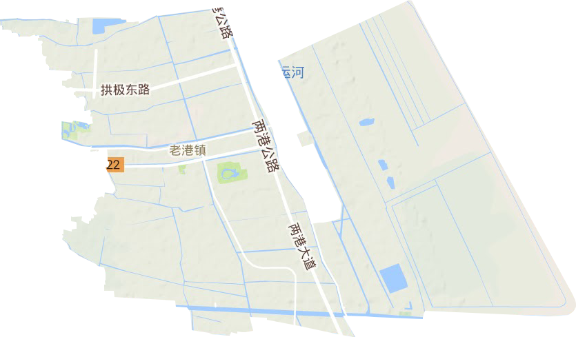老港镇地形地图