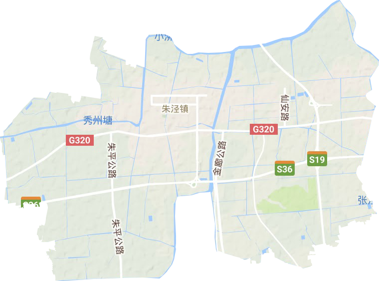 朱泾镇地形地图