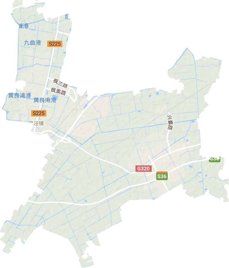 枫泾镇地形地图