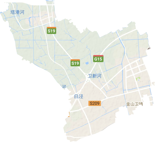 金山卫镇地形地图